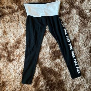 Pink foldover legging